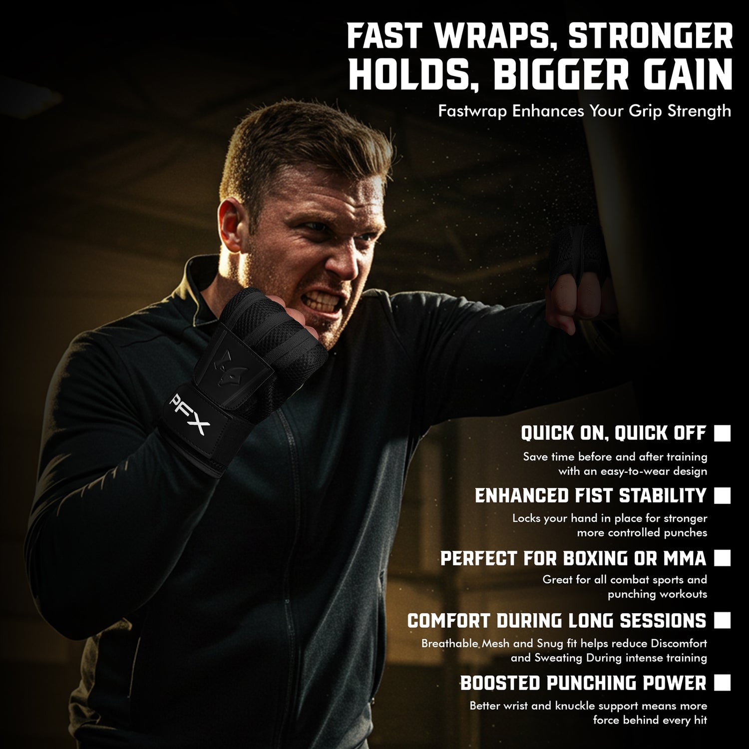 PFX Sports Fast Wraps | Quick-Wrap Boxing Inner Gloves for Knuckle Protection