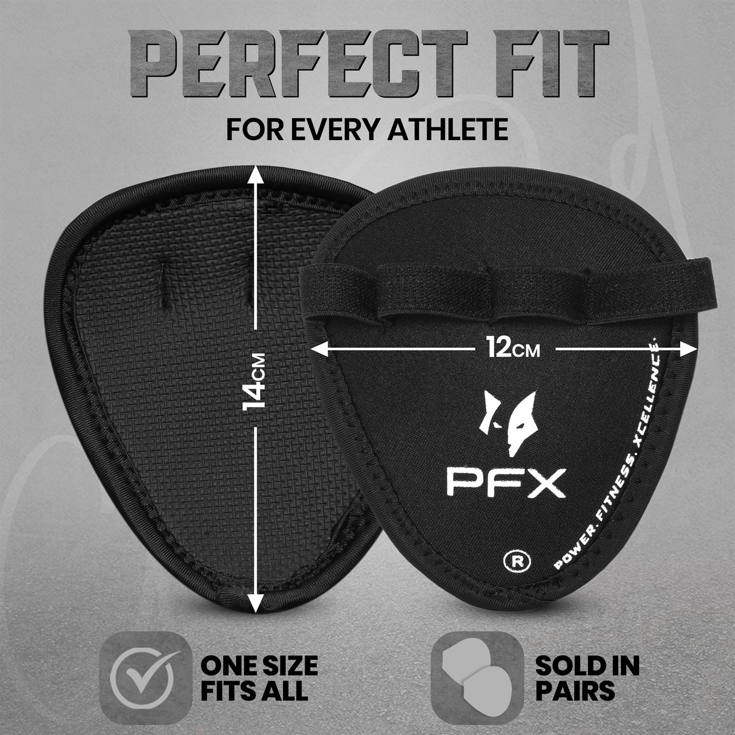 PFX Sports Elite Anti-Slip Grip Pads | Weightlifting Palm Protectors (One Size Fits All)