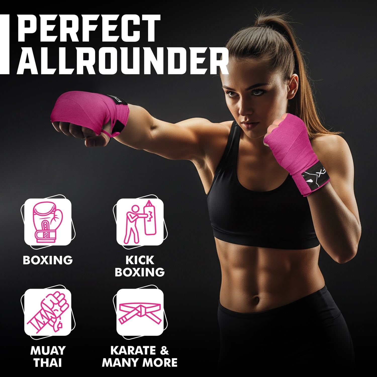 PFX Sports Professional Boxing Hand Wraps | 4.5M Extended Length