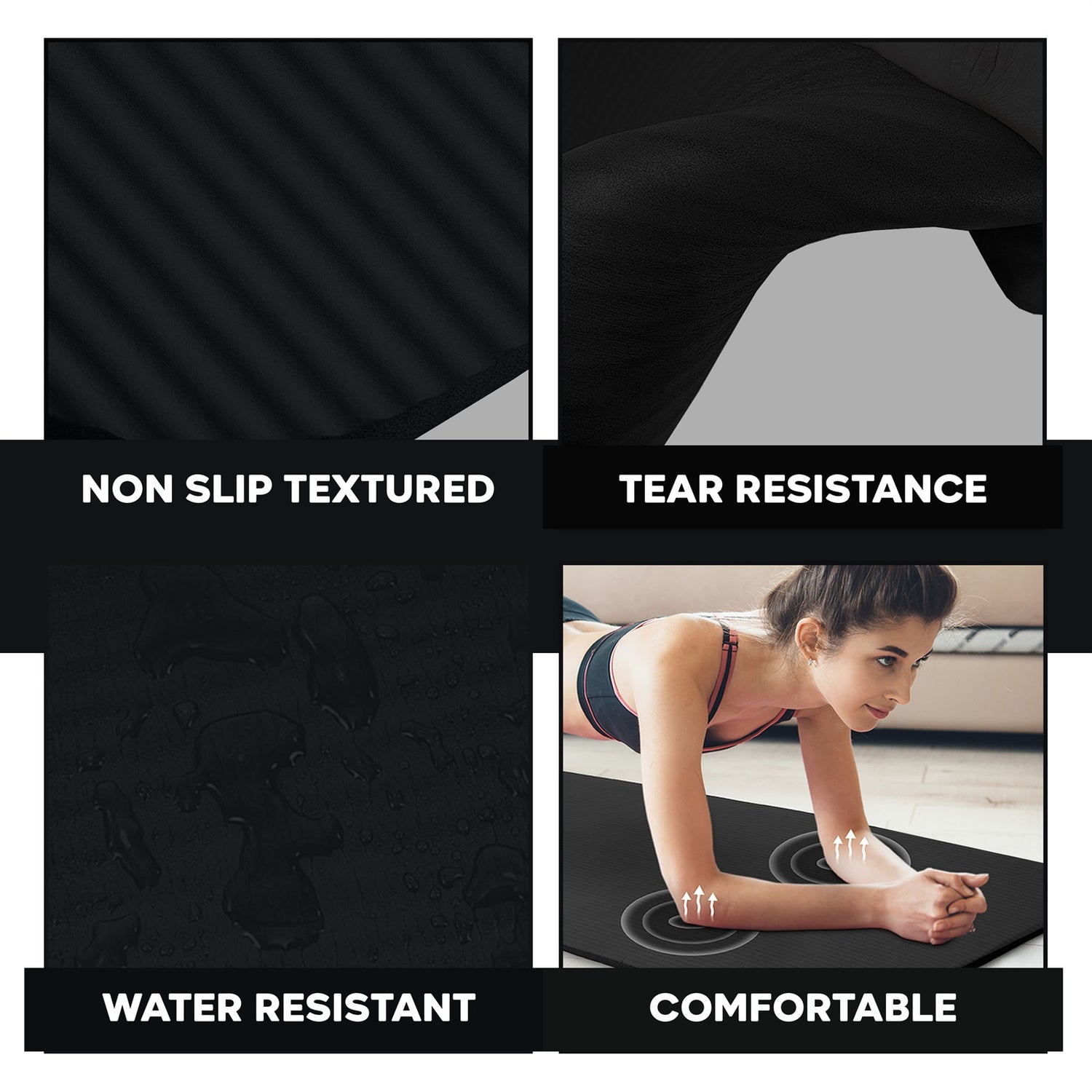 PFX Sports 1CM Thick Exercise Mat – Non-Slip NBR Yoga & Fitness Mat with Carrying Strap