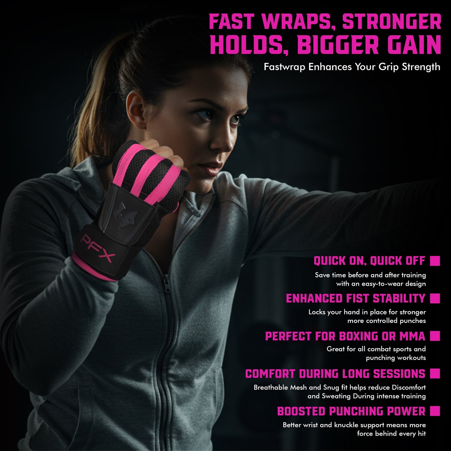PFX Sports Fast Wraps | Quick-Wrap Boxing Inner Gloves for Knuckle Protection