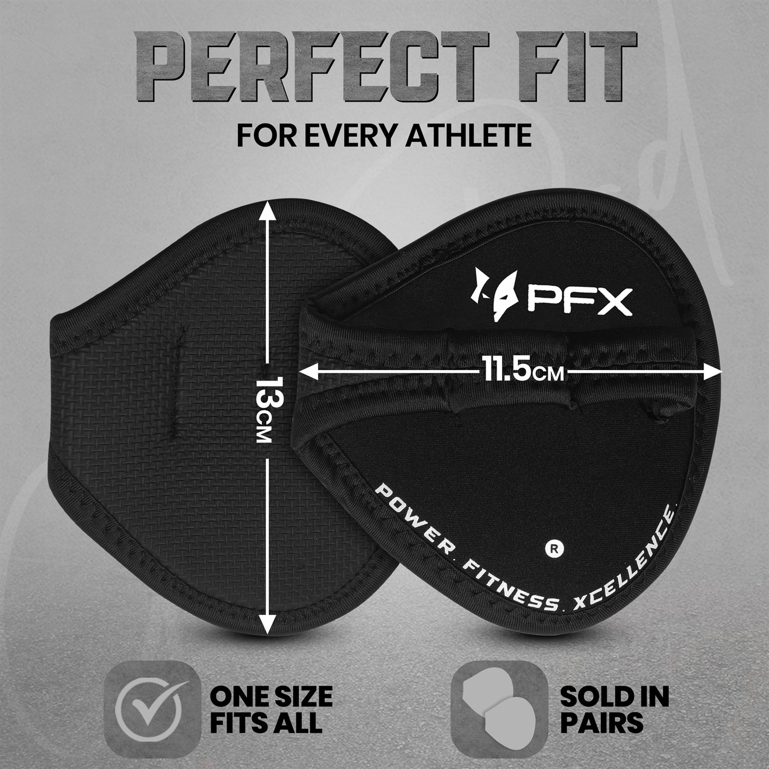 PFX Sports Classic Anti-Slip Grip Pads | Weightlifting Palm Protectors (One Size Fits All)