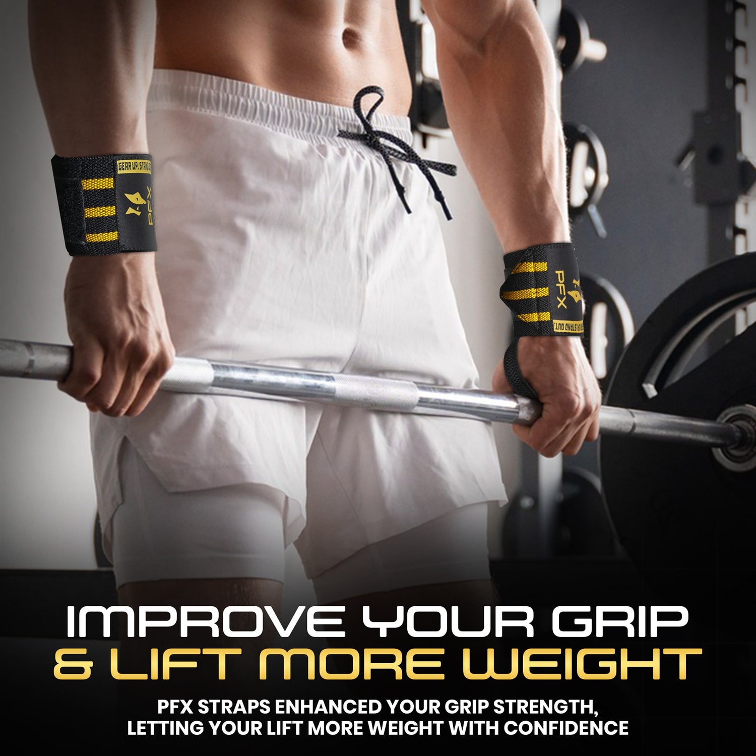 PFX Golden Series "Three-Line" Wrist Wraps – Maximum Competition Support