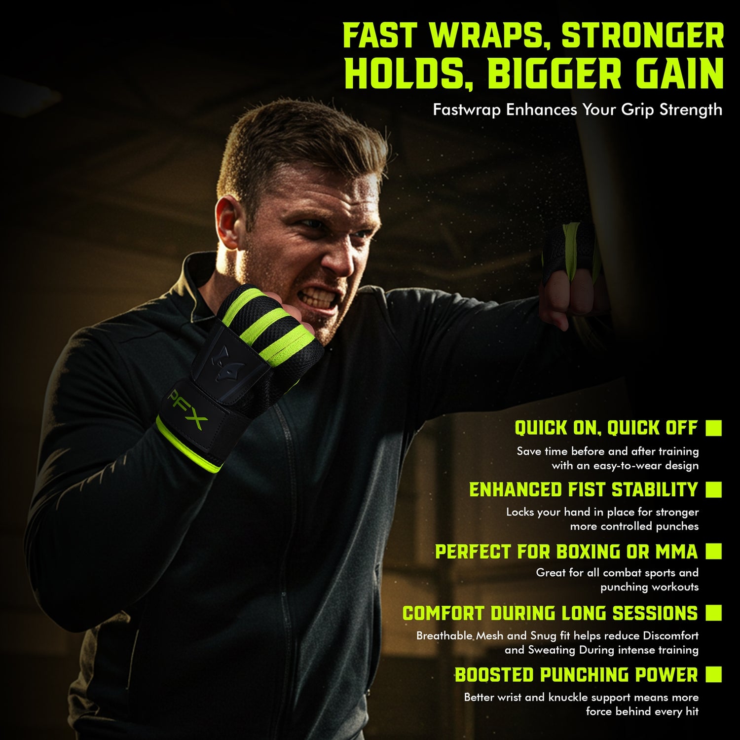 PFX Sports Fast Wraps | Quick-Wrap Boxing Inner Gloves for Knuckle Protection