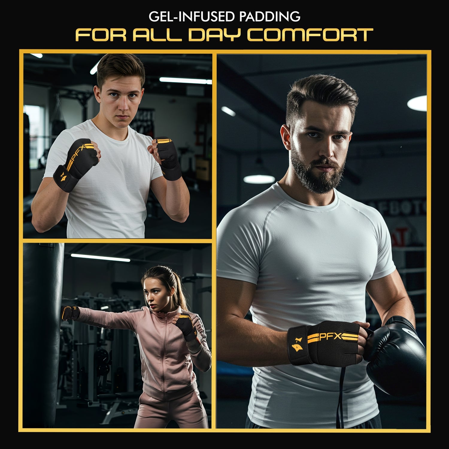 PFX Golden Series Gel Inner Gloves – Quick-Wrap Hand Protection