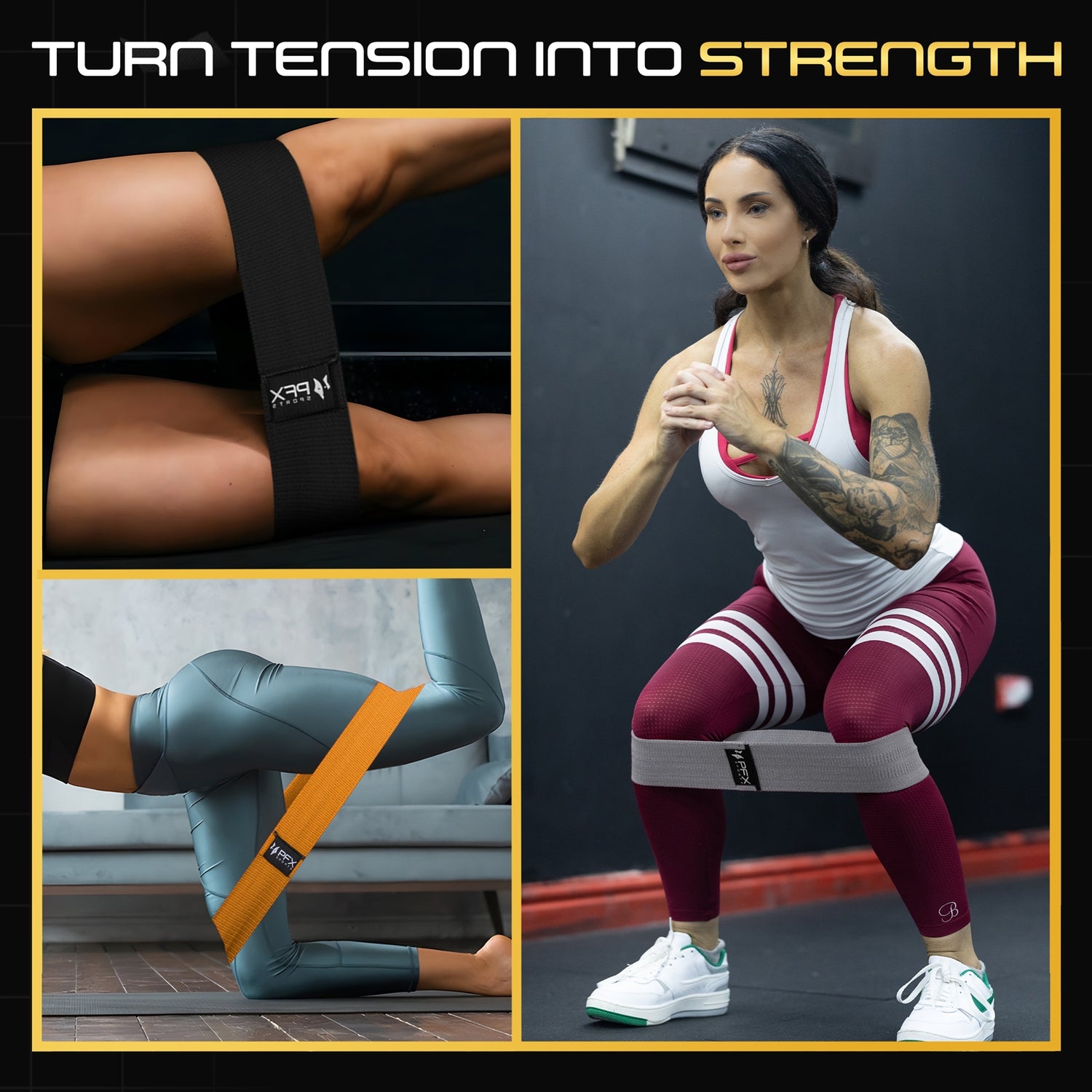 PFX Golden Series Fabric Resistance Bands – Elite Glute & Leg Activators