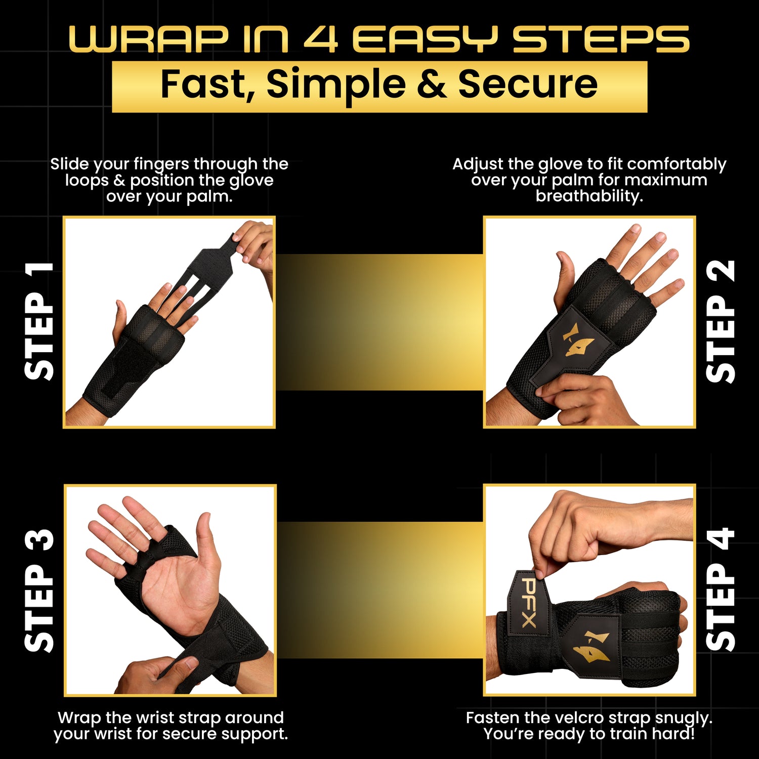 PFX Pro Gel Fast Hand Wraps – Ultimate Knuckle Protection & Wrist Support