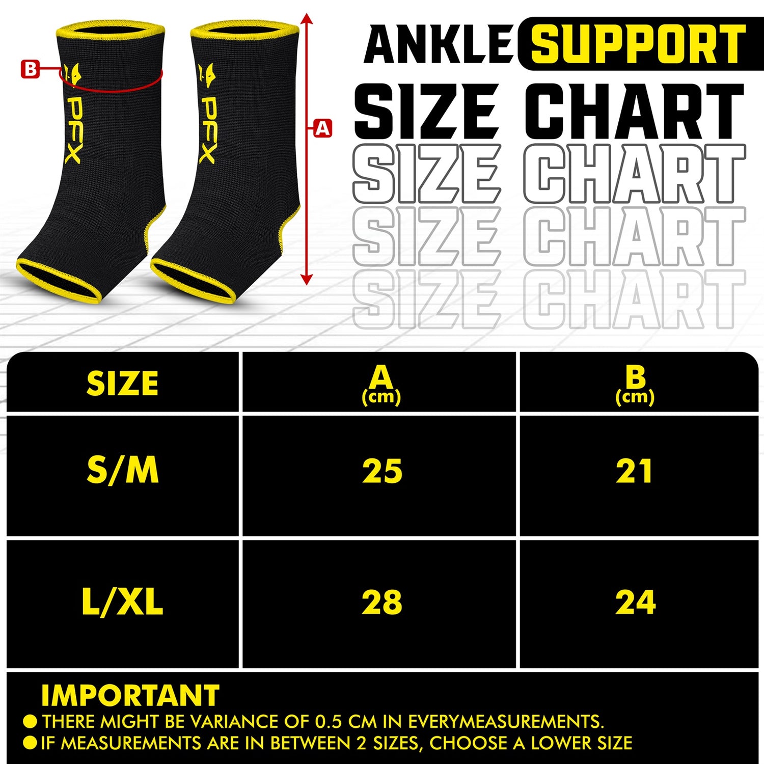 PFX Sports Ankle Sleeves (S/M) & (L/XL)