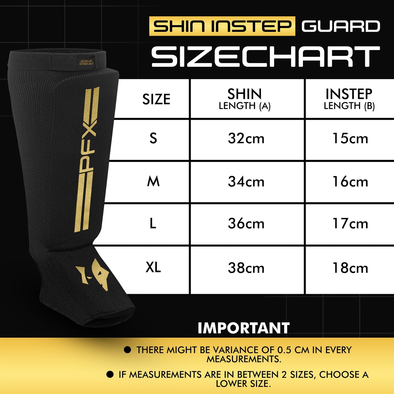 PFX Golden Series Hosiery Shin Guards – Lightweight MMA & Muay Thai Protection