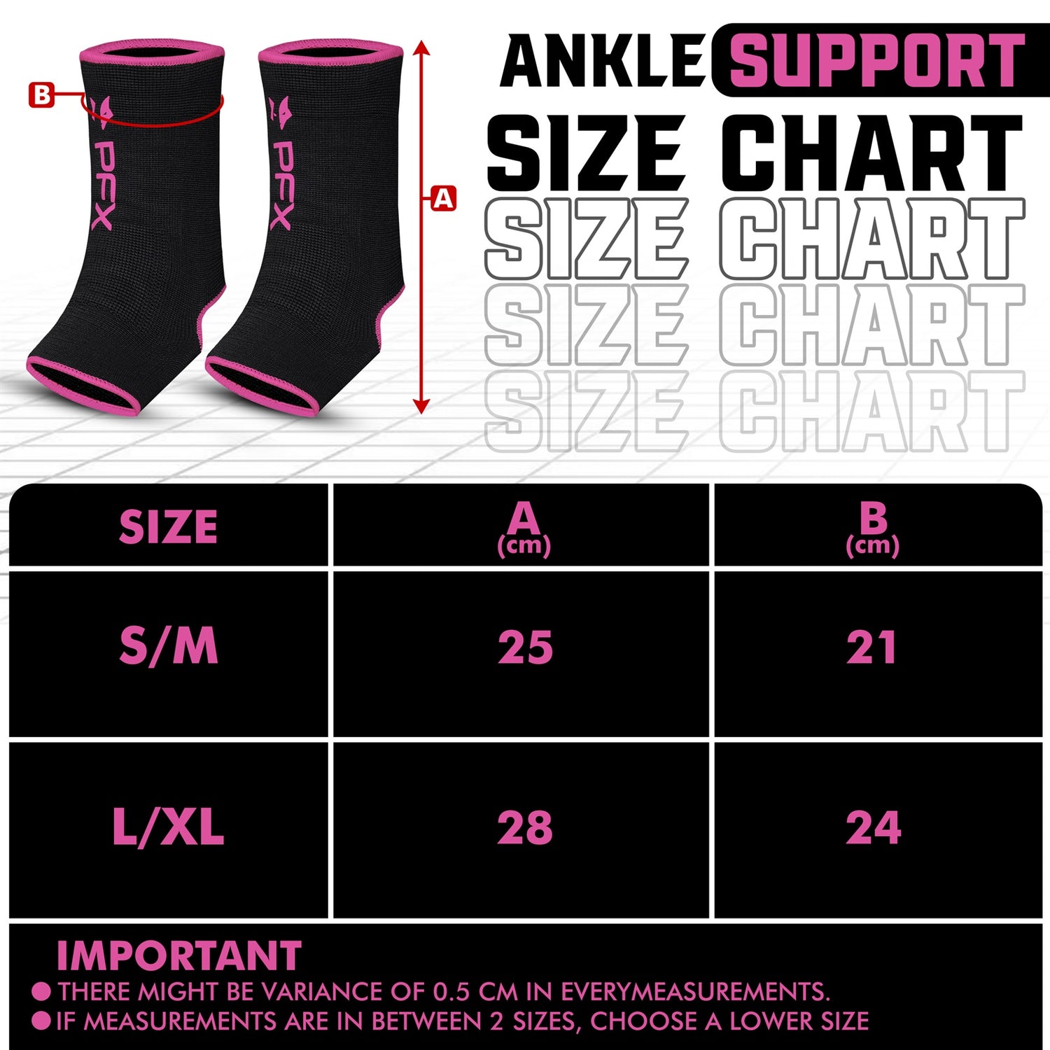 PFX Sports Ankle Sleeves (S/M) & (L/XL)