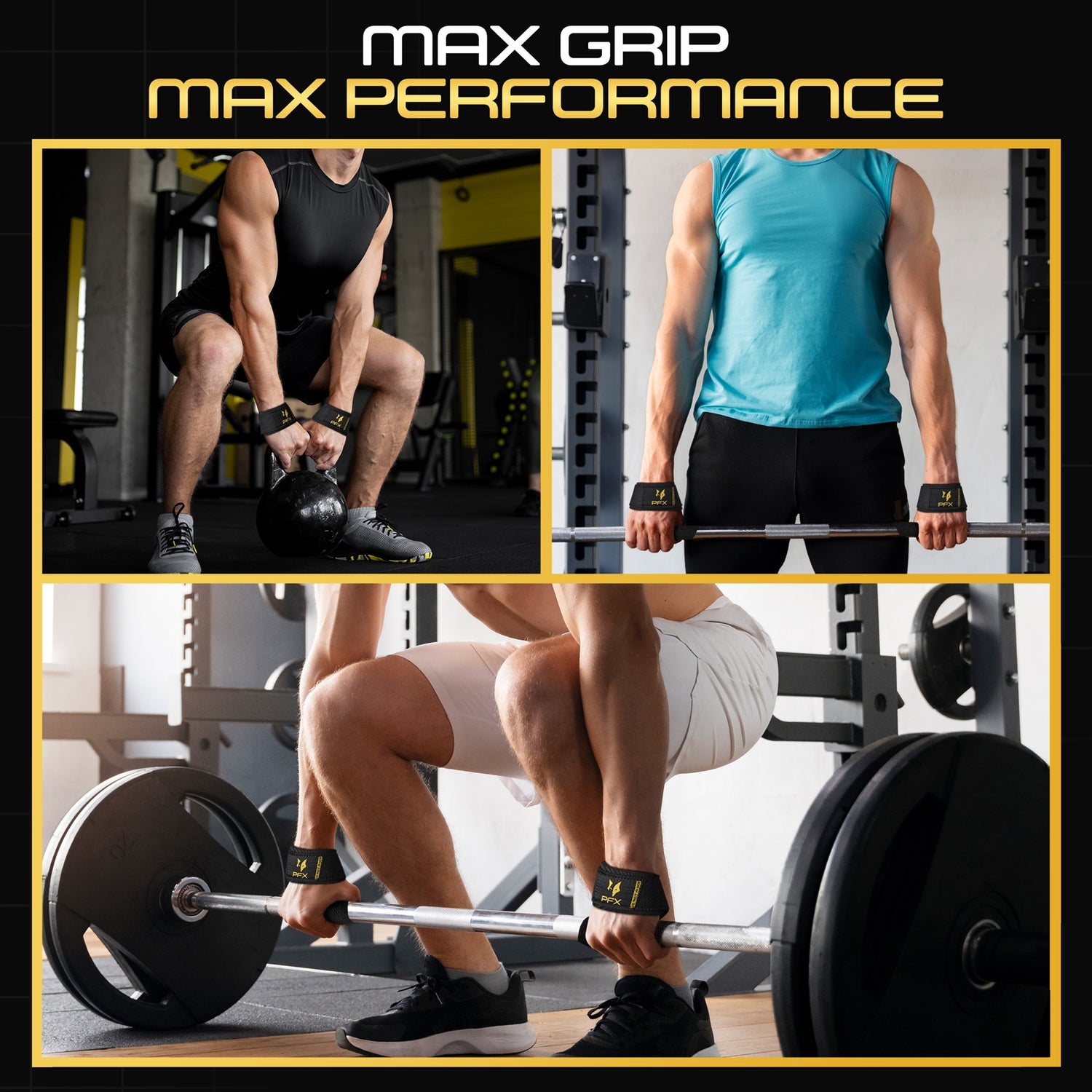 PFX Golden Series Weightlifting Straps – Elite Grip Enhancement