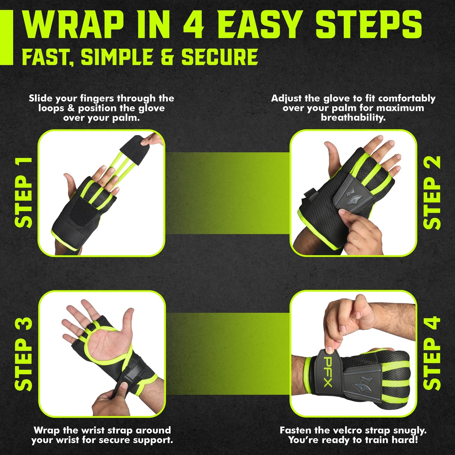 PFX Sports Fast Wraps | Quick-Wrap Boxing Inner Gloves for Knuckle Protection