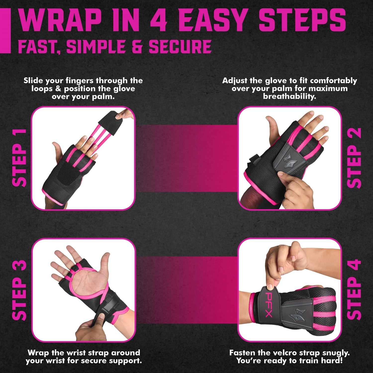 PFX Sports Fast Wraps | Quick-Wrap Boxing Inner Gloves for Knuckle Protection