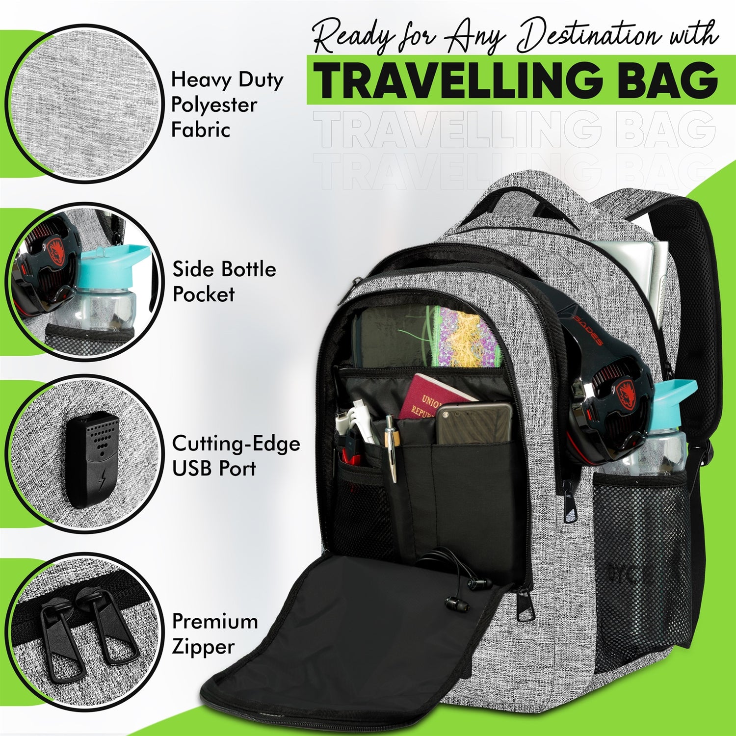 Ultimate 3-Compartment All-Weather Travel Backpack
