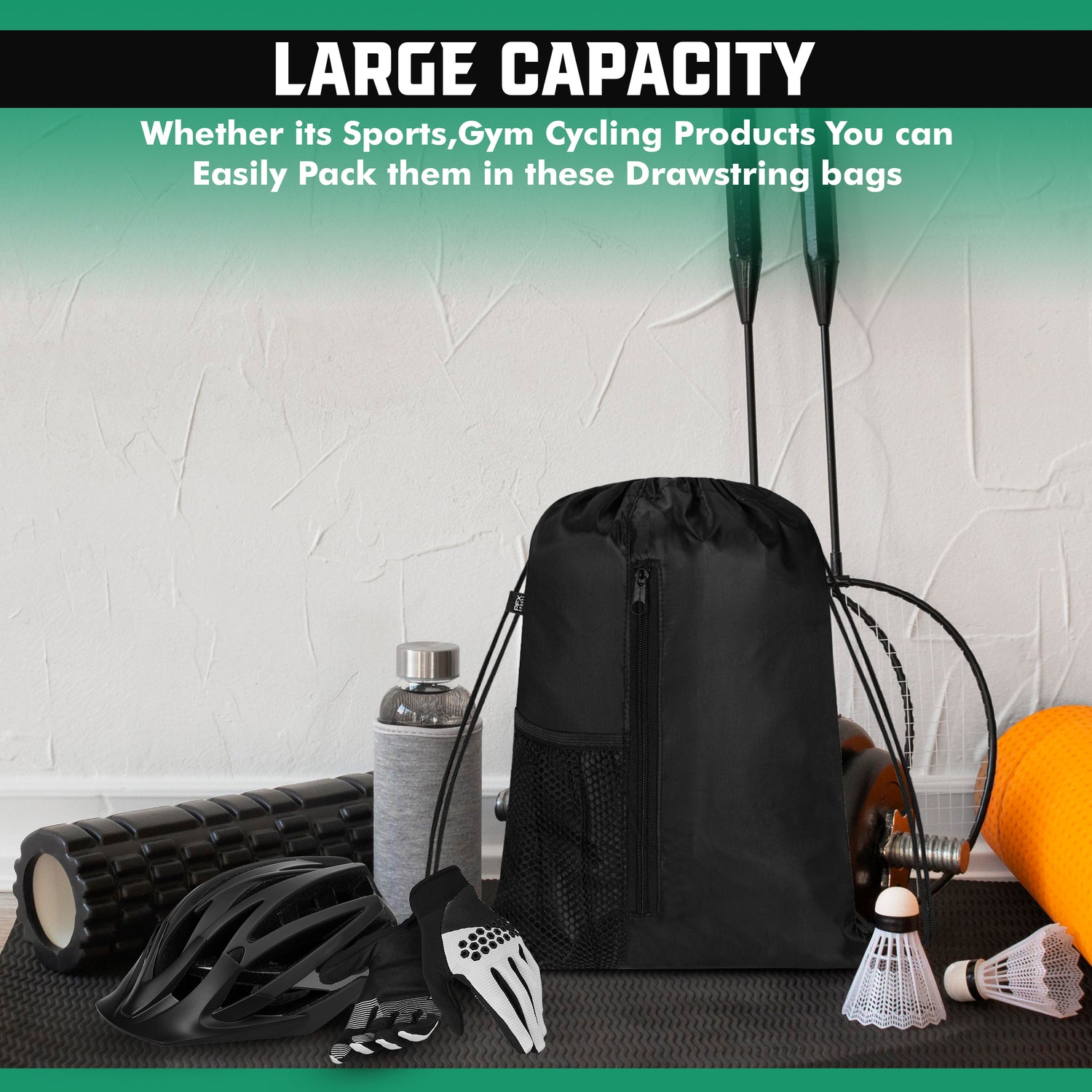Large Waterproof Drawstring Sports Bag