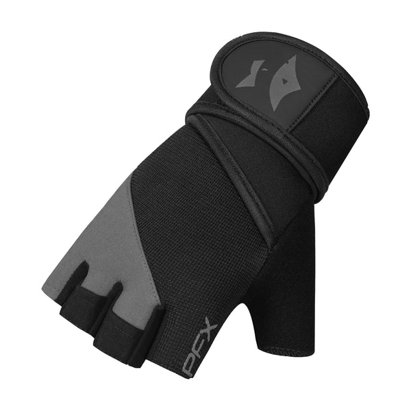 PFX - PX2 Sports Weight Lifting Gloves with Wrist Straps (Gray) – Full Palm Protection & Non-Slip Grip for Men & Women
