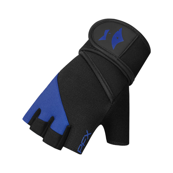 PFX - PX2 Sports Weight Lifting Gloves with Wrist Straps (Blue) – Full Palm Protection & Non-Slip Grip for Men & Women