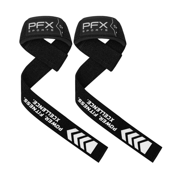 PFX Sports Weight Lifting Straps with Wrist Support (Black)