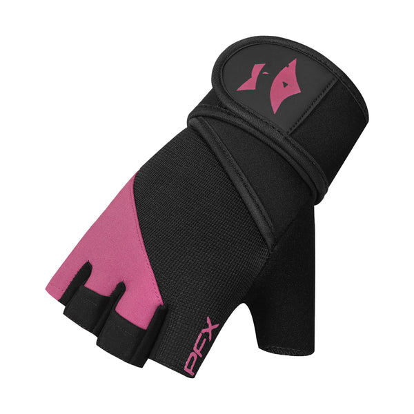 PFX - PX2 Sports Weight Lifting Gloves with Wrist Straps (Pink) – Full Palm Protection & Non-Slip Grip for Men & Women